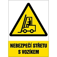 Značka Nebezpečí střetu s vozíkem, samolepicí fólie, 210 × 297 mm